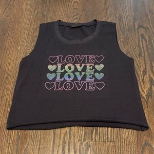 Firehouse Girl’s Black Love Tank Top Size Medium